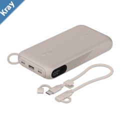 Belkin BoostCharge 20K mAh Power Bank with Display  USBC to USBC Cable 60W 15CM  Sand BPB028fqSD 20W 2x USBC Ports 2 Years Warranty