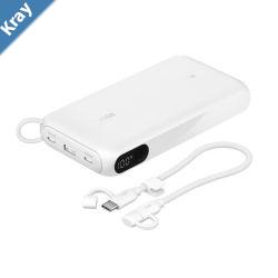 Belkin BoostCharge 20K mAH Power Bank with Display  USBC to USBC Cable 60W 15CM  White BPB028fqWH 20W 2x USBC Ports 2 Years Warranty