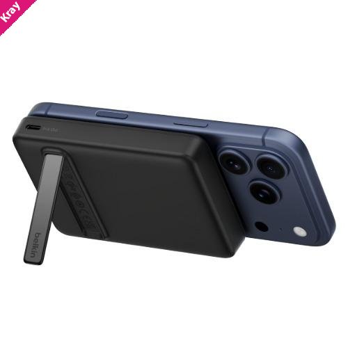 Belkin BoostCharge Slim Magnetic Power Bank(10K) with Stand - Black(BPD016fqBK), 2xUSB-C(30W),1x Qi2(15W), $2500 CEW, 2 Years Warranty