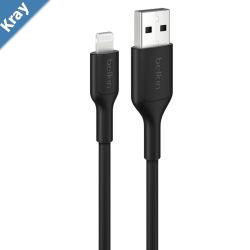 Belkin BoostCharge Lightning to USBA Cable 2M  Black CAA019FQ2MBK 2.4A15W 480MBPS 300K Bends Apple iPhone MFICertified 2 Years Warranty