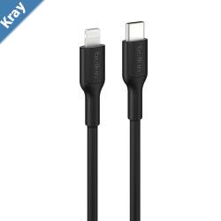 Belkin BoostCharge Lightning to USBC Cable 1M  Black CAA021FQ1MBK 3A15W 480MBPS 300K Bends Apple iPhone iPad Durable 2 Years Warranty
