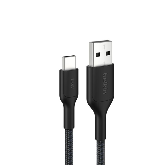 Belkin BoostCharge Pro Braided USBA to USBC 2.0 Cable 1M  Black CAB022fq1MBK iPhone iPadSamsung Galaxy USB  IF Certified 2 Years Warranty
