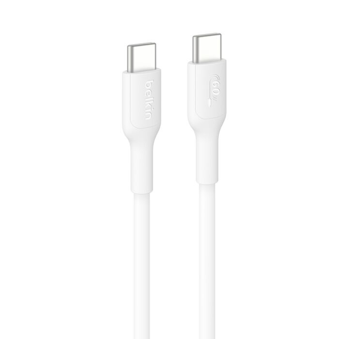 Belkin BoostChargee USBC TO USBC 60W 2.0 PCR Cable 1M White CAB023fq1MWH iPhone iPadSamsung Galaxy USB  IF Certified 2 Years Warranty