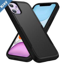 Phonix Apple iPhone 11 Armor Light Case Black  Two Tough Layers Port Covers No Slip Grippy Edges Durable Rugged Sleek Pocket Fit