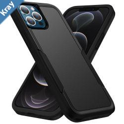 Phonix Apple iPhone 12 Pro Max Armor Light Case Black  Two Tough Layers Port Covers No Slip Grippy Edges Durable Rugged Sleek Pocket Fit