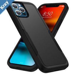 Phonix Apple iPhone 13 Pro Armor Light Case Black  Two Tough Layers Port Covers No Slip Grippy Edges Durable Rugged Sleek Pocket Fit