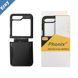 Phonix Samsung Galaxy Z Flip7 Armor Rugged Case Black  Military Grade ShockProof DropProof SlimFit TPU Bumper Scratch Resistant