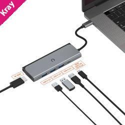 Cygnett Unite TravelMate 5-in-1 USB-C Multiport Hub Adapter Dock-(CY3318HUBC3)3xUSB-A 3.0 1xUSB-C 100W PD 1x4K HDMI 5GBPS,Lightweight, 2Years Warranty