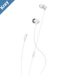 Cygnett Essentials USBC Earphones  White CY2868HEUSB Cable length 1.1M Builtin Microphone for Phone Calls Control at Your Fingertips