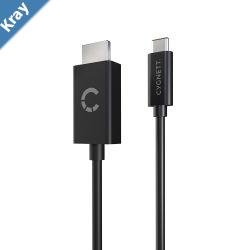 Cygnett Unite USBC to HDMI Cable 1.8M  Black CY3305HDMICSupport 4K60hzExtend from LaptopTabletPhone to HDMI TVMonitorProjector2 Yr. WTY.