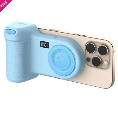 Belkin Stage PowerGrip Magnetic Charging Camera Grip with 9.3k mAh Power Bank & Integrated Cable- Blue(CTA006fqBL),2x USB-C,1xQi2, 2 Years Warranty