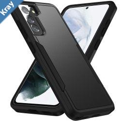 Phonix Samsung Galaxy S21 Armor Light Case Black  Two Tough Layers Port Covers No Slip Grippy Edges Durable Rugged Sleek Pocket Fit