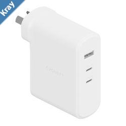 Cygnett PowerMaxx 100W Multiport GaN Wall Charger  WhiteCY4373PDWCH 1x USBA 18W2x USBC PD100WChargex 3 Devices 2 Years Warranty