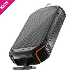 Cygnett ChargeUp OutBack 20K mAh Outdoor Solar Power Bank-Black(CY4412PBCHE),1xUSB-C(15W),2x USB-A (12W),Dust & Waterproof,Flashlight,2 Years Warranty