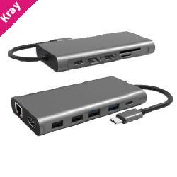 Cygnett Unite 12-in-1 USB-C Multiport Hub Adapter Dock(CY4549HUB12)4xUSB-A 2xUSB-C(100W PD/3.0)3xHDMI(60Hz/30Hz) 1xMicro SD,2Years Warranty