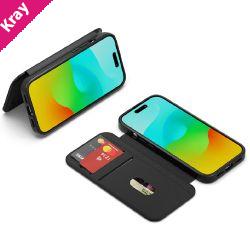 Cygnett MagWallet Apple iPhone 15 (6.1')Leather Wallet Case-Black(CY4594MAGWT),360° Protection,Multi-Angle,3x Card Slots,4FT DropProof,2Years Warranty