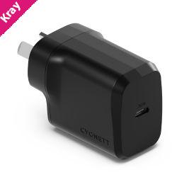 Cygnett PowerPlus 30W USB-C PD GaN Fast Wall Charger -Black(CY4737PDWCH),Portable,Best for iPhone,Samsung's PPS & USB-C Devices, 2 Years Warranty