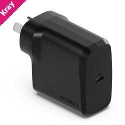 Cygnett PowerPlus 45W USB-C PD GaN Fast Wall Charger -Black(CY4739PDWCH), Portable,Best for iPhone,Samsung's PPS & USB-C Devices, 2 Years Warranty