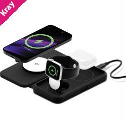Cygnett MagTravel Qi2.0 2-in-1 Wireless Charger - Black (CY5138WIRDE), 1.2M USB-C Cable,15W, Compact and lightweight, 2 Years Warranty