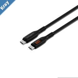 Cygnett Unite Intelli USBC to USBC Cable with LED Display 1M  Black CY5507PCCCC 100W 480Mbps Transfer Fast Charge 2 Years Warranty