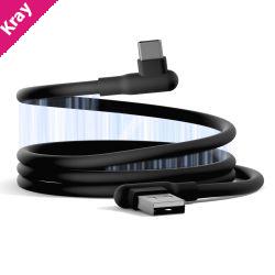 Cygnett DriveSync Right Angled Magnetic Silicone USB-C to USB-A Cable (0.7M) - (CY5665CCACB), 3A/60W, 480Mbps, Drive & Sync, 2 Years Warranty