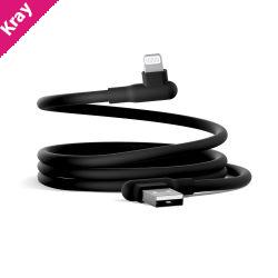 Cygnett DriveSync Right Angled Silicone Lightning to USB-A Cable (0.7M) - (CY5667CCACB), 2.4A/12W, 480Mbps, Drive & Sync, 2 Years Warranty
