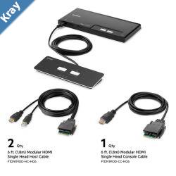 Belkin Cybersecurity and Secure KVM 2Port Single Head HDMI Modular Secure KVM Switch PP4.0 W Remote  Black F1DN102MODHH4 2 Years Warranty