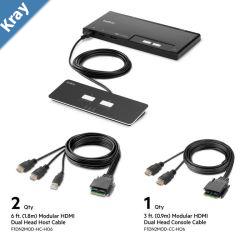 Belkin Cybersecurity and Secure KVM 2Port Dual Head HDMI Modular Secure KVM Switch PP4.0 W RemoteBlackF1DN202MODHH412VDC 2.5A2 Years Warranty
