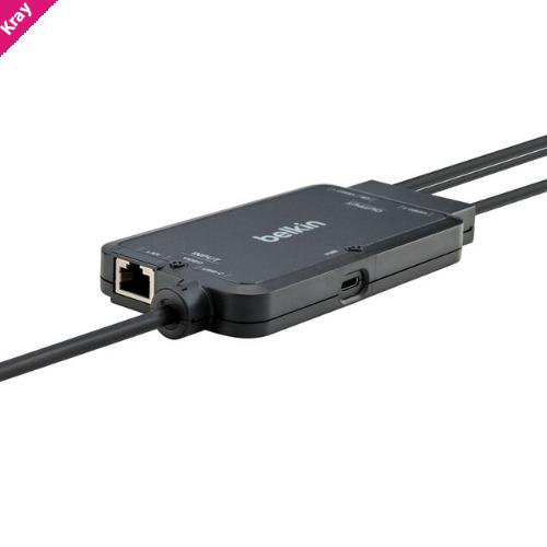 Belkin Cybersecurity and Secure KVM TAA KVM Dock USB-C® to (2) DP/USB-B Cables w/ RJ45 and Power - Black(F1DN2CCBL-CPN6t), 3 Years Warranty