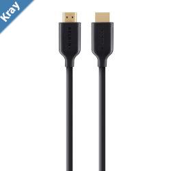 Belkin High Speed HDMI Cable With Ethernet 4KUltra HD Compatible 2M  Black F3Y021bt2M 120Hz 10.2Gbps Bandwidth 2 Years Warranty