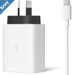 Google 30W USBC Power Charger  TypeC Cable  White GA02274AU 1x USBC Port 30W USBC Cable 1 Year Warranty