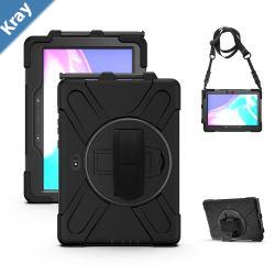 Generic Rugged Samsung Galaxy Tab Active4 Pro  Tab Active Pro 10.1 Case Black  BuiltinKickstandAdjustable Hand StrapShoulder StrapPen Holder