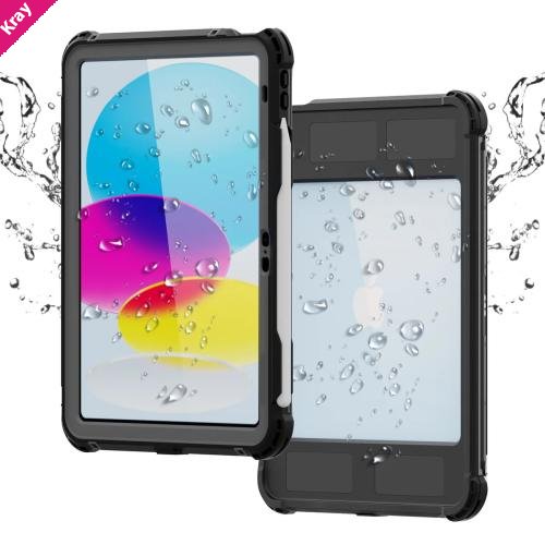 USP Apple iPad Air (11') (M2) (6th Gen) / iPad (10.9') (5th/4th Gen)WaterProof Case Black - IP68, Reliable & Durable, Drop Protection,3 Years Warranty