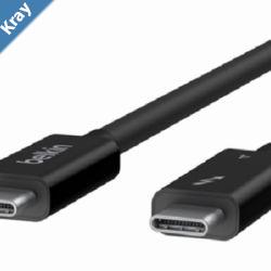 Belkin Connect Thunderbolt 4 Cable 1M Passive  Black INZ003bt1MBK 40Gbps 100W Power Delivery Thunderbolt 4 certifiedReversible TypeC Connector