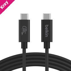 Belkin Connect USB4 USB-C to USB-C Cable (1.2M) - Black (INZ004TT1.2MBK), 5A/240W, 20Gbps, 4K@60Hz, Thunderbolt 4, USB-IF Certified, 2 Years Warranty