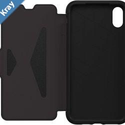 OtterBox Strada Apple iPhone Xs Max Case Black  7760126 DROP 3X Military Standard Leather Folio Cover Card HolderRaised EdgesSoft Touch