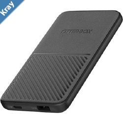 OtterBox 5K mAh Power Bank  Dark Grey 7880641 Dual Port USBC 12W  USBA 12W Includes USBC Cable 15CM Durable Perfect for Travel