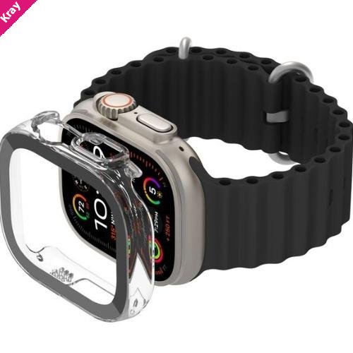 Belkin ScreenForce TemperedCurve 2-in-1 Treated Screen Protector + Bumper for Apple Watch Ultra/Ultra 2 - Clear(OWA001zzCL), 2 Years Warranty