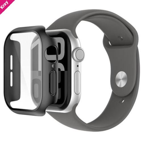 Belkin ScreenForce TemperedCurve 2-in-1 Treated Screen Protector + Bumper for Apple Watch Series 10 (42mm) - Black(OWA002fqBK), 2 Years Warranty