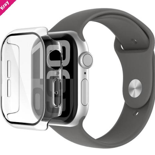Belkin ScreenForce TemperedCurve 2-in-1 Treated Screen Protector + Bumper for Apple Watch Series 10 (42mm) - Clear(OWA002fqCL), 2 Years Warranty