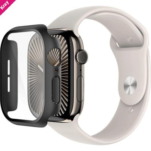 Belkin ScreenForce TemperedCurve 2-in-1 Treated Screen Protector + Bumper for Apple Watch Series 10 (46mm) - Black(OWA003fqBK), 2 Years Warranty