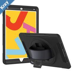 USP Rugged Samsung Galaxy Tab A7 Lite 8.7 Case Black  BuiltinKickstandAdjustable Hand Strap Pen HolderDropProofShockProof