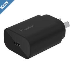 Belkin BoostCharge USBC PD 3.0 PPS Wall Charger 25W  BlackWCA004AUBKDynamic Power DeliveryCompacttravelready designUSBC PD 3.0 Certified2YR