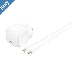 Belkin BoostCharge 65W USBC PD 3.1 Cubic Wall Charger  USBC to USBC Cable  White WCA011au1MWHB6 Laptop Tablet CEW 2500 2 Years Warranty
