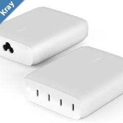 Belkin BoostCharge Pro 200W 4Port USBC GaN Desktop Charger  White WCH015AUWH 4 x USBC Intelligent Power Share 2YR