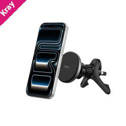 Belkin Magnetic Wireless Car Charging Vent Mount With Qi2 Black -  (WIC010fqBK), Soft-Touch, USB-C to USB-C, Prevent Scratches, 2 Years Warranty