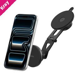 Belkin Boostcharge Magnetic Wireless Charging EV mount Black - (WIC013fqBK), Qi2 Wireless, USB-C to USB-C, Prevent Scratches and Slip, 2 Year Warranty