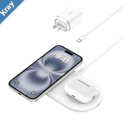 Belkin BoostCharge Pro 2in1 Magnetic Wireless Charging Pad 15W With Qi2  White WIZ021auWH30W USBC PS1.5m USBC to USBC Cable2 Years Warranty