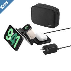 Belkin BoostcCharge Pro 3in1 Magnetic Wireless Travel Pad 15W With Qi2  BlackWIZ024auBK36W USBC PSU1.5m USBC to USBC Cable2 Years Warranty