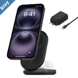 Belkin BoostCharge 2in1 Magnetic Foldable Qi2 Wireless Charger  36W Wall Charger  USBC Cable 1.5M  Black WIZ028auBK15W 2 Years Warranty